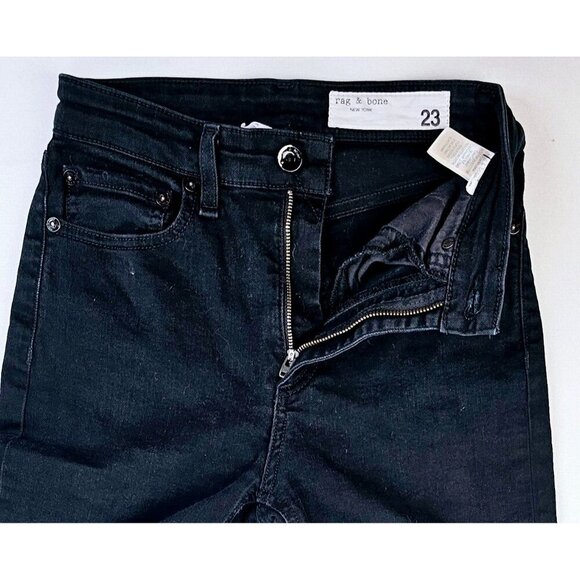 Rag Bone Size 23X29 Women Nina High Rise Bootcut No Fade Black Denim Logo Jeans - Picture 11 of 13